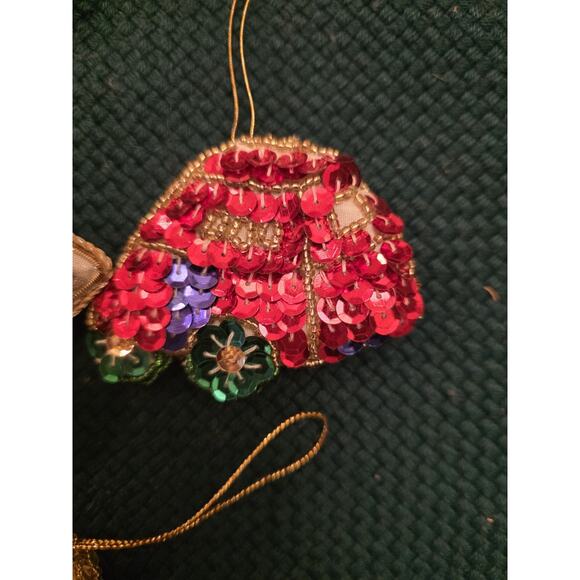 Vintage Christmas Ornaments Sequined & Beaded Handmade Set Of 14 - Picture 3 of 14